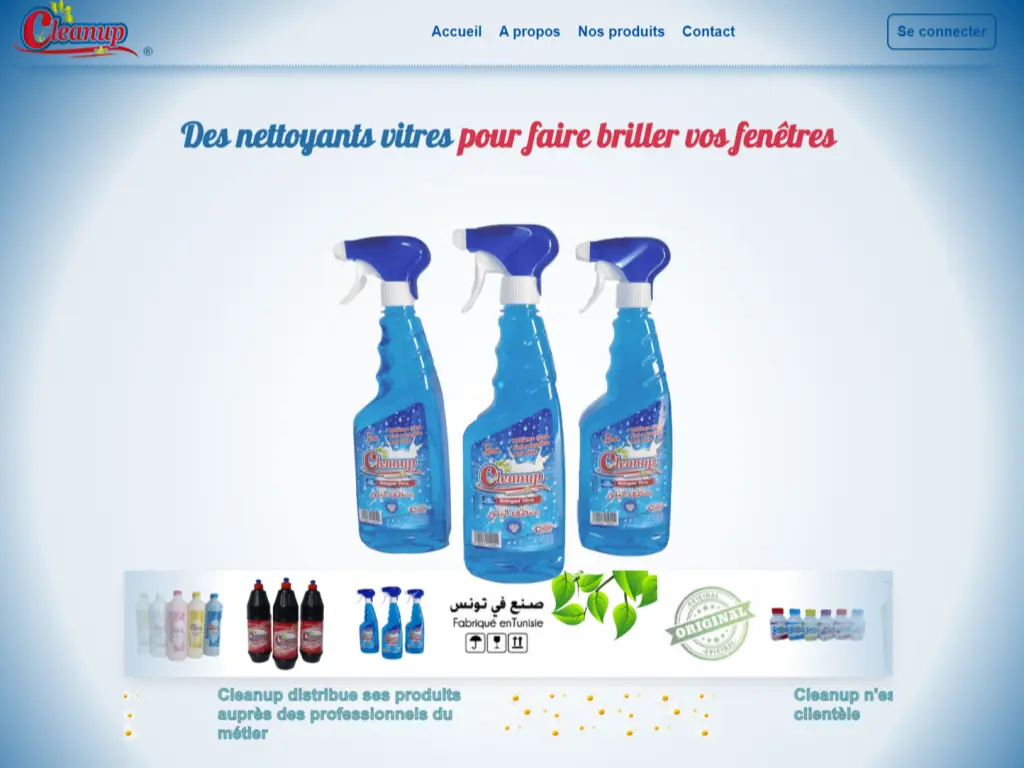 Image of the homepage of the Cleanup website