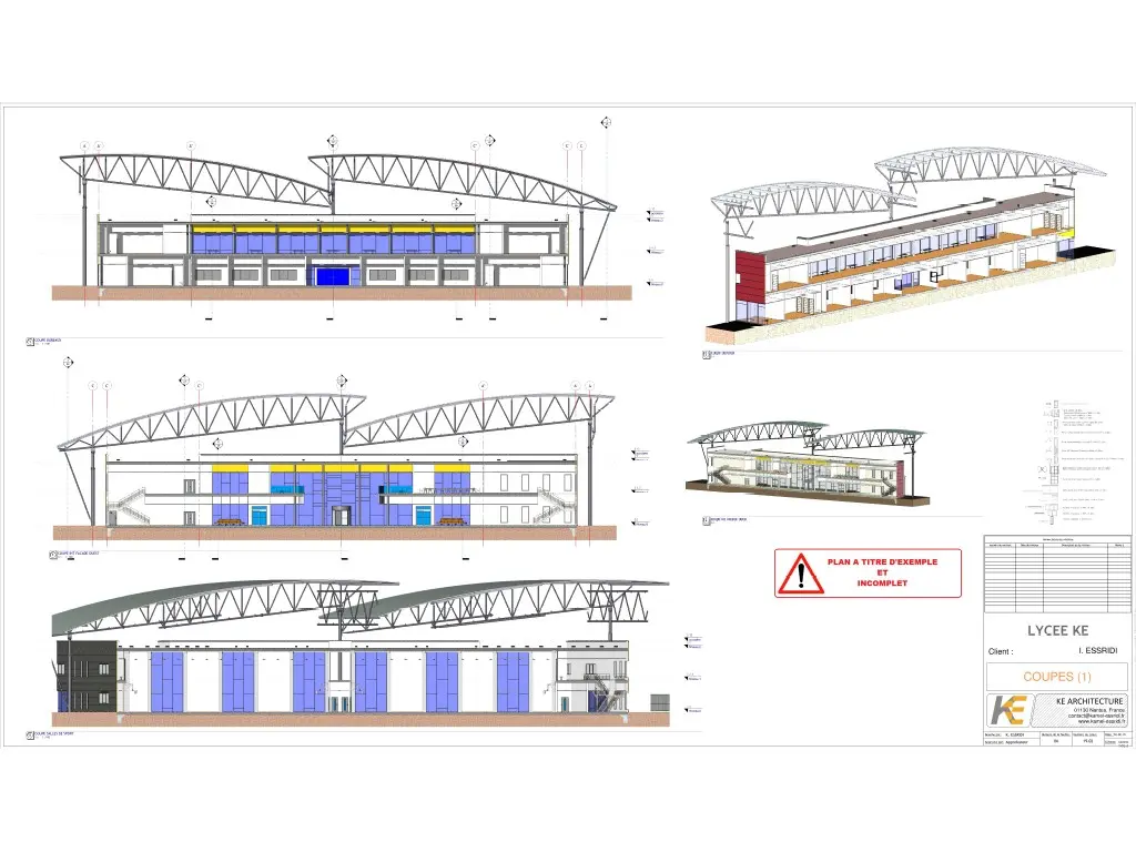 Sectional Plans for the KE High School Project