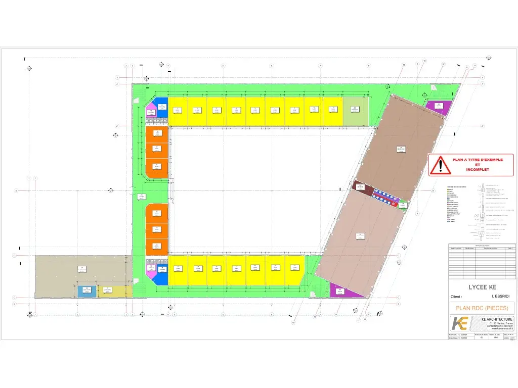 Ground Floor Room Plan of the KE High School Project