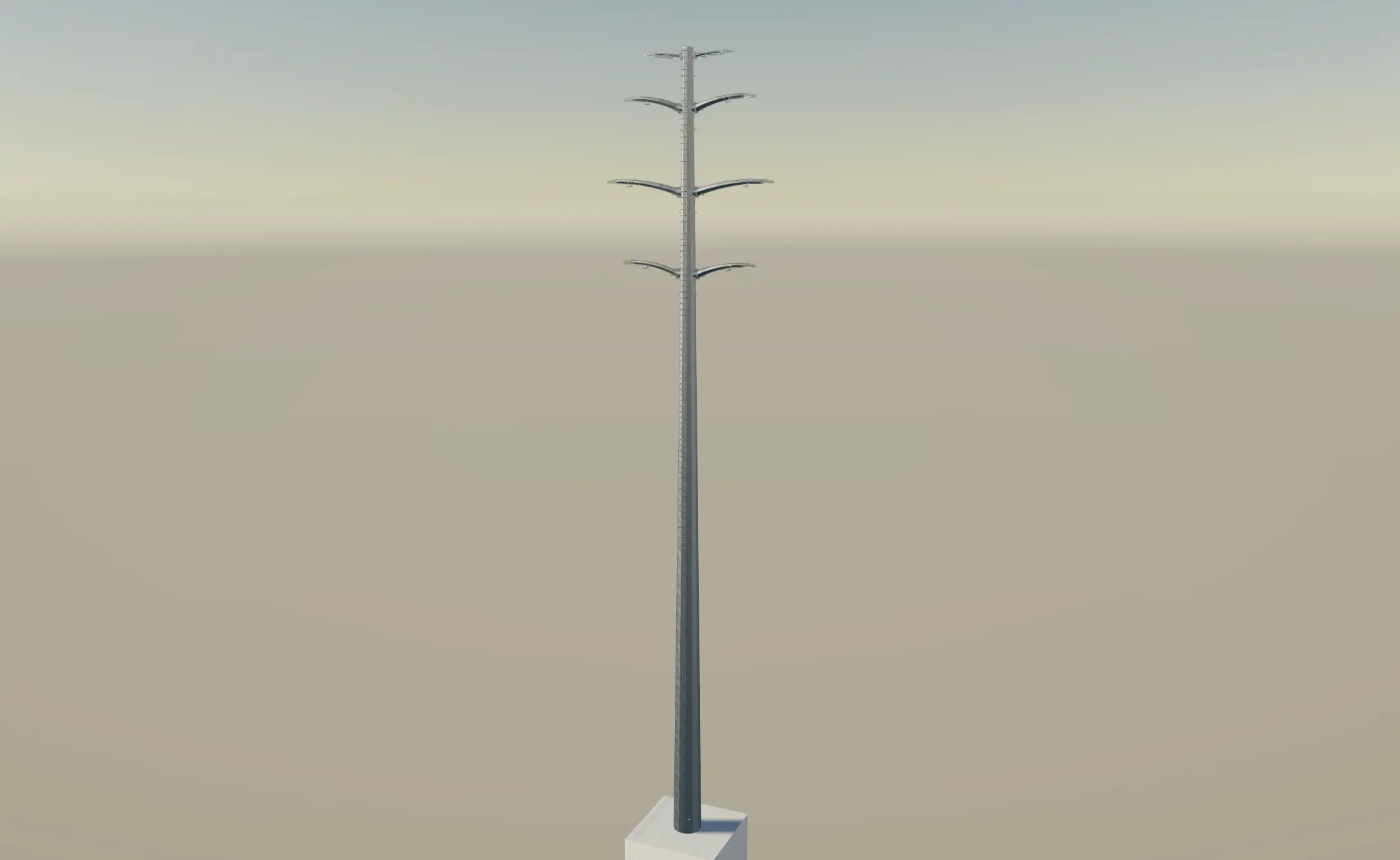 Rendered image of the entire Muguet tubular pylon