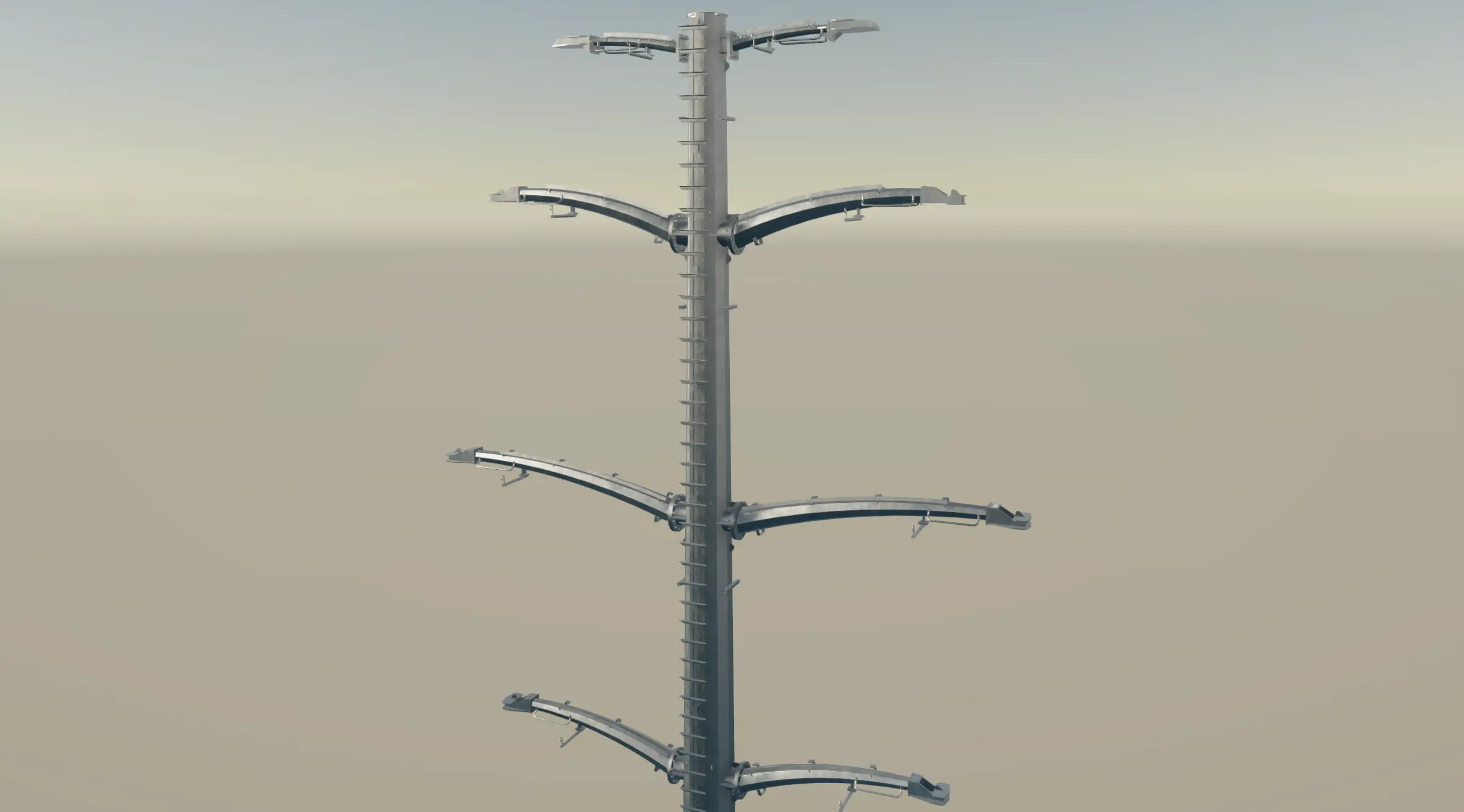 Rendered image of the head view of the Muguet tubular pylon
