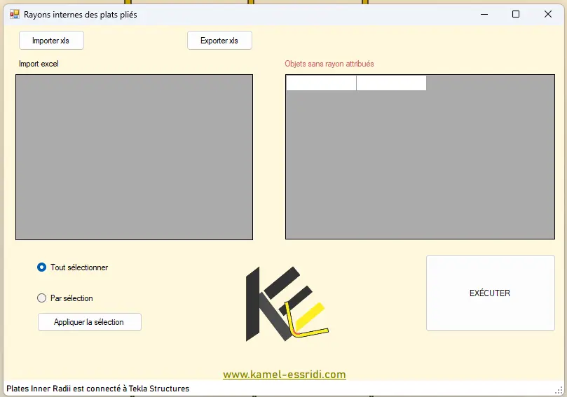 Image of the startup interface of the Internal Bend Radii for Plates application