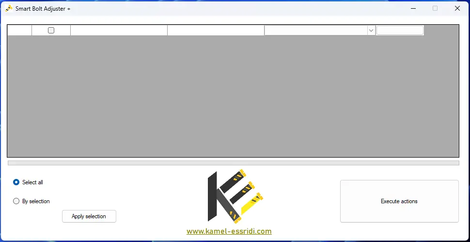 Image of the startup interface of the Smart Bolt Adjuster plus application